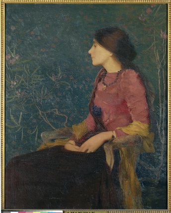 WikiOO.org - Encyclopedia of Fine Arts - Målning, konstverk Edmond Francois Aman Jean - Seated Portrait Of Thadee-caroline Jacquet