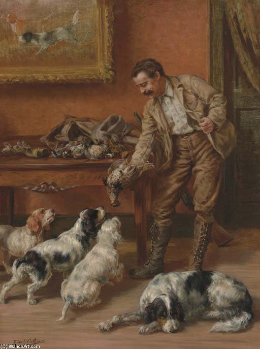 Wikioo.org – L'Encyclopédie des Beaux Arts - Peinture, Oeuvre de Edmund Henry Osthaus - Un chasseur Returning Home Avec Jeu