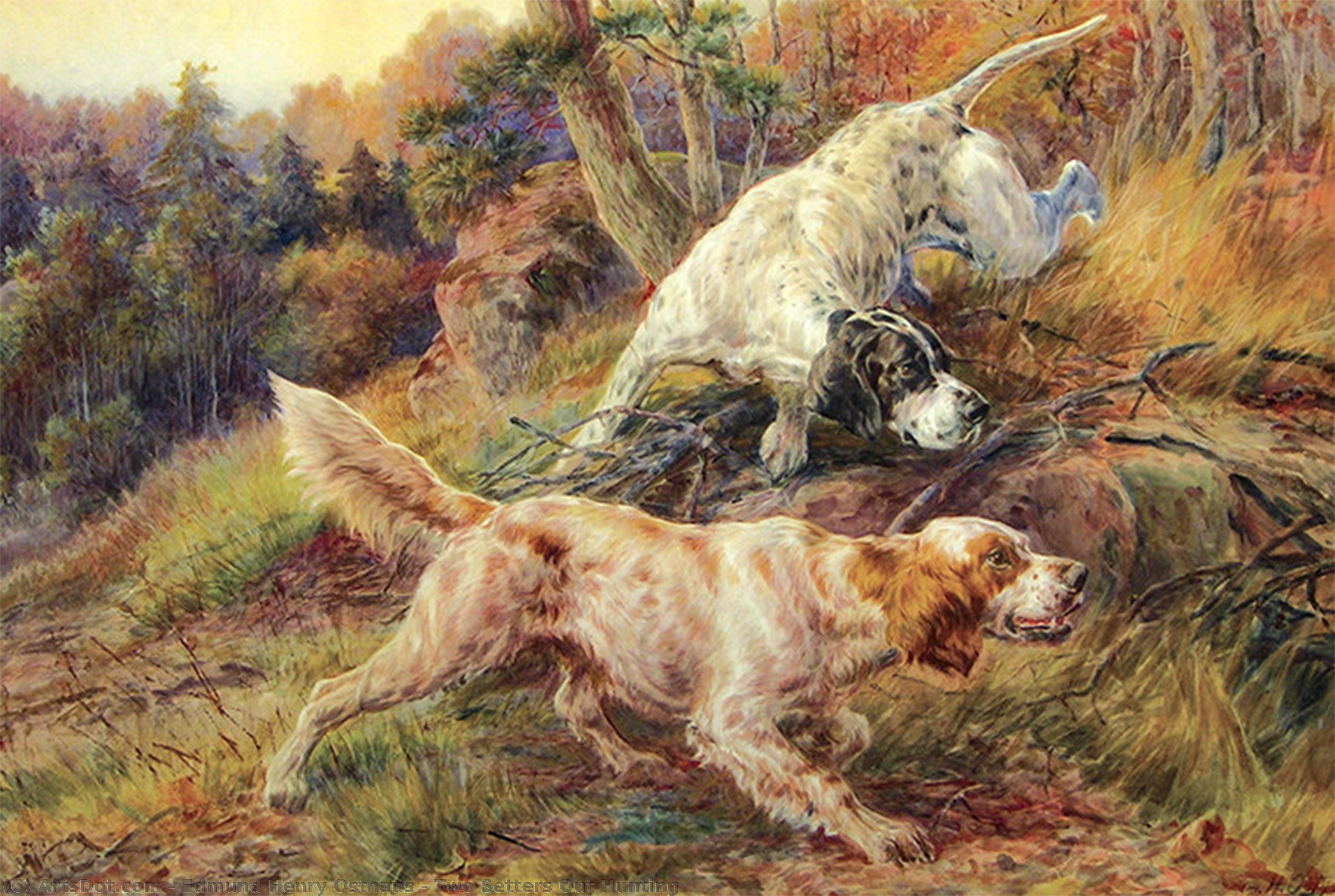WikiOO.org - Encyclopedia of Fine Arts - Målning, konstverk Edmund Henry Osthaus - Two Setters Out Hunting