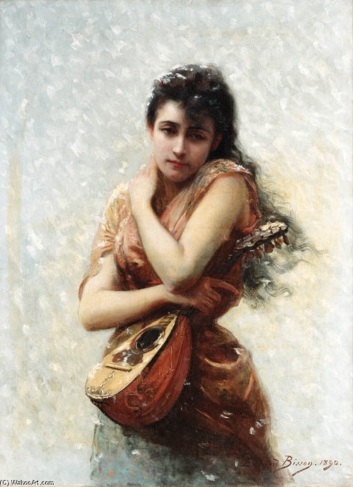 Wikioo.org – La Enciclopedia de las Bellas Artes - Pintura, Obras de arte de Edouard Bisson - el mandolina jugador