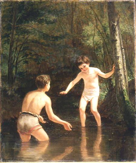 WikiOO.org - 백과 사전 - 회화, 삽화 Edouard Frère - Bathing Boys