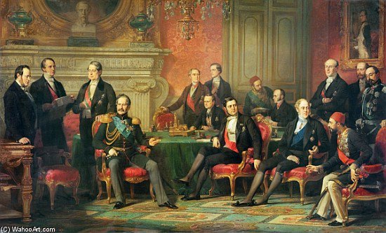 Wikioo.org - สารานุกรมวิจิตรศิลป์ - จิตรกรรม Edouard Louis Dubufe - The Congress Of Paris