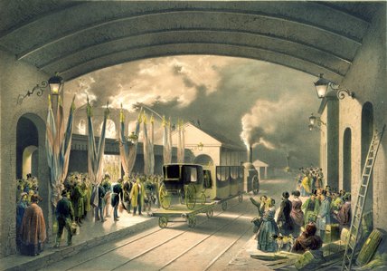 WikiOO.org - Enciclopedia of Fine Arts - Pictura, lucrări de artă Edouard Pingret - The King At New Cross Station