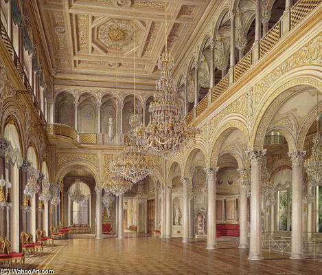 Wikioo.org - The Encyclopedia of Fine Arts - Painting, Artwork by Eduard Hau - The Pavilion Hall, The Small Hermitage