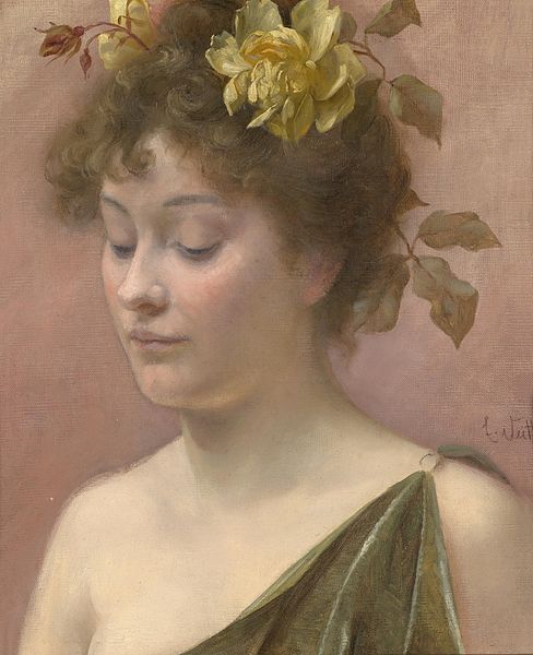 WikiOO.org - Encyclopedia of Fine Arts - Målning, konstverk Eduard Veith - Portrait Einer Jungen Frau
