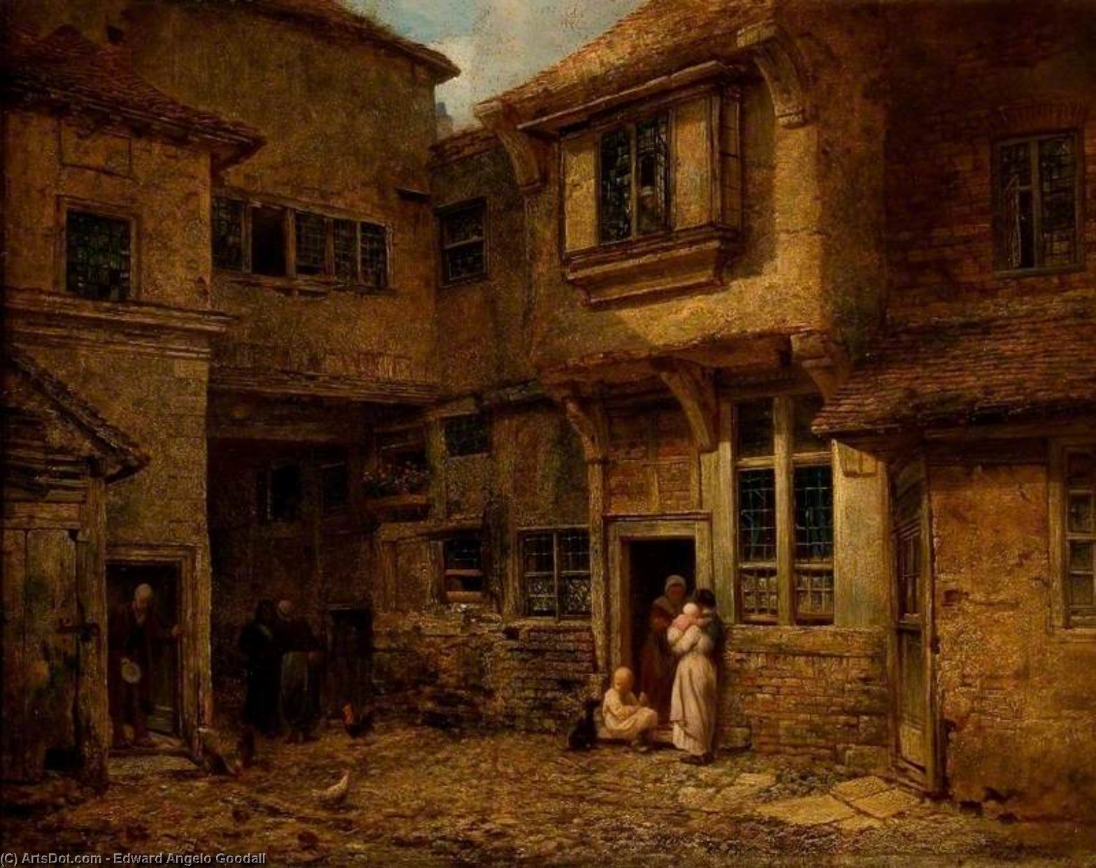 Wikioo.org - The Encyclopedia of Fine Arts - Painting, Artwork by Edward Angelo Goodall - Old George Inn