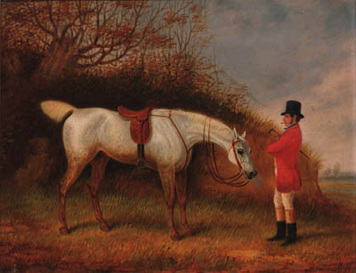 WikiOO.org - Encyclopedia of Fine Arts - Schilderen, Artwork Edward Benjamin Herberte - A Huntsman With His Grey Hunter