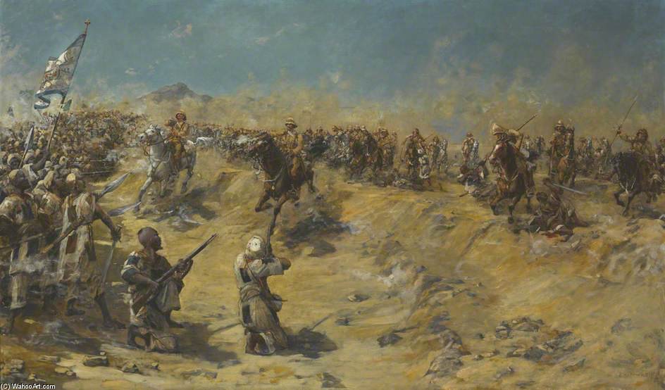 WikiOO.org - Encyclopedia of Fine Arts - Maalaus, taideteos Edward Matthew Hale - Charge Of The 21st Lancers At Omdurman