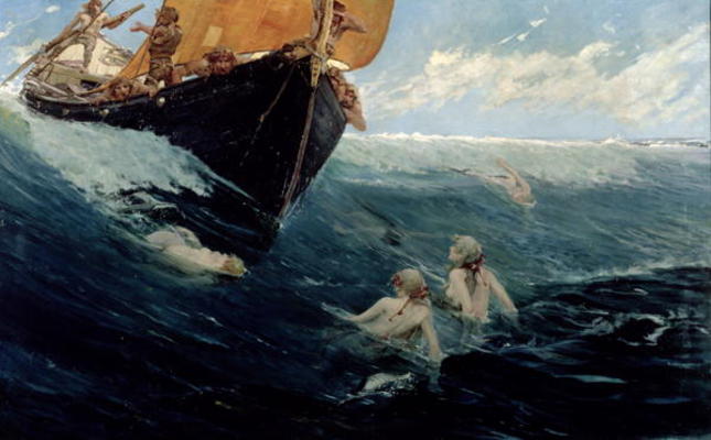 Wikioo.org - The Encyclopedia of Fine Arts - Painting, Artwork by Edward Matthew Hale - The Mermaid's Rock