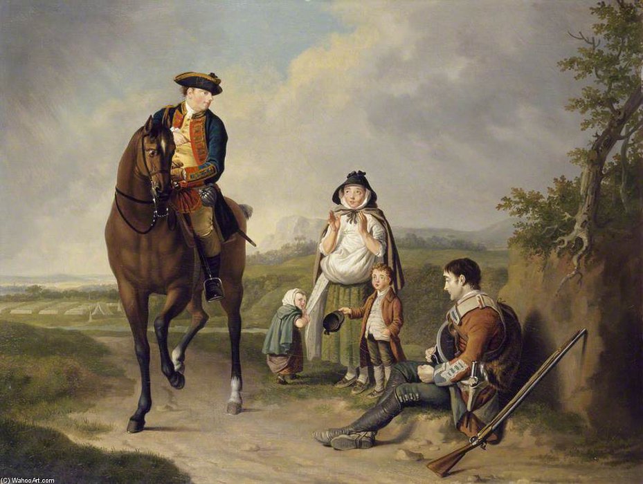 WikiOO.org - Encyclopedia of Fine Arts - Maalaus, taideteos Edward Penny - Marquess Of Granby Relieving A Sick Soldier