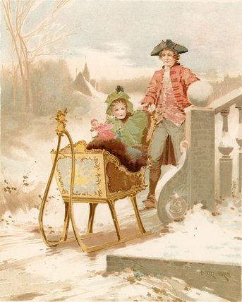WikiOO.org - Enciclopédia das Belas Artes - Pintura, Arte por Edward Percy Moran - All On A Winter's Day