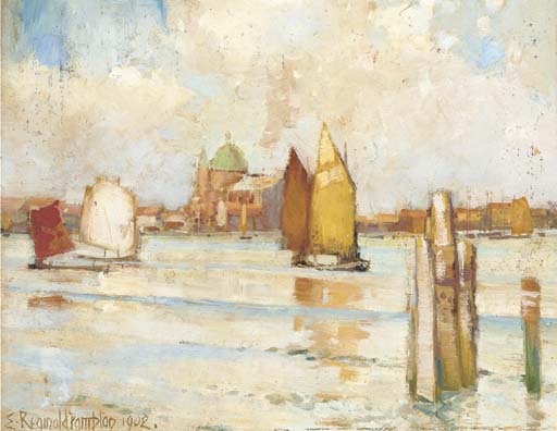 Wikioo.org - The Encyclopedia of Fine Arts - Painting, Artwork by Edward Reginald Frampton - Across The Lagoon, Venice