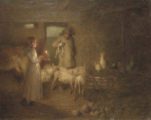 Wikioo.org - The Encyclopedia of Fine Arts - Painting, Artwork by Edward William Stott - The Shepherd