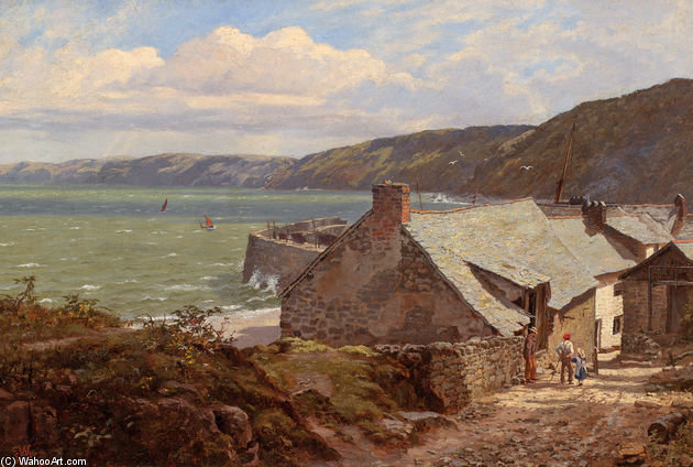 Wikioo.org - The Encyclopedia of Fine Arts - Painting, Artwork by Edward Wilkins Waite - Clovelly