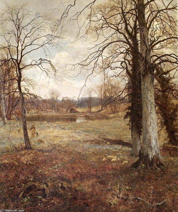 Wikioo.org - The Encyclopedia of Fine Arts - Painting, Artwork by Edward Wilkins Waite - Early Spring At Abinger