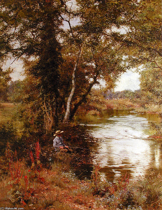 WikiOO.org - Encyclopedia of Fine Arts - Maľba, Artwork Edward Wilkins Waite - Fishing