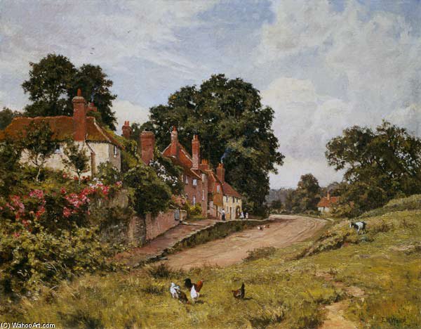 Wikioo.org - The Encyclopedia of Fine Arts - Painting, Artwork by Edward Wilkins Waite - The Terrace At Fittleworth