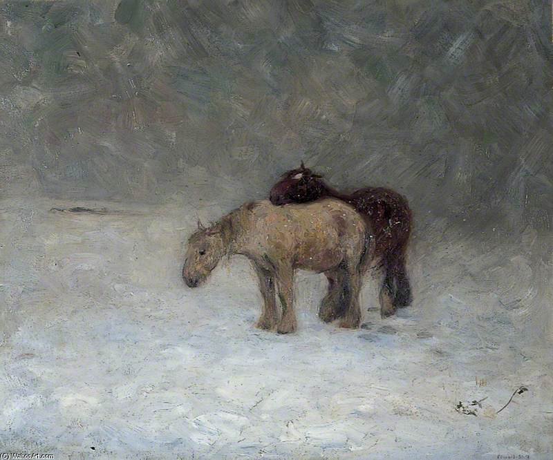 Wikioo.org - สารานุกรมวิจิตรศิลป์ - จิตรกรรม Edward William Stott - A Snow Storm