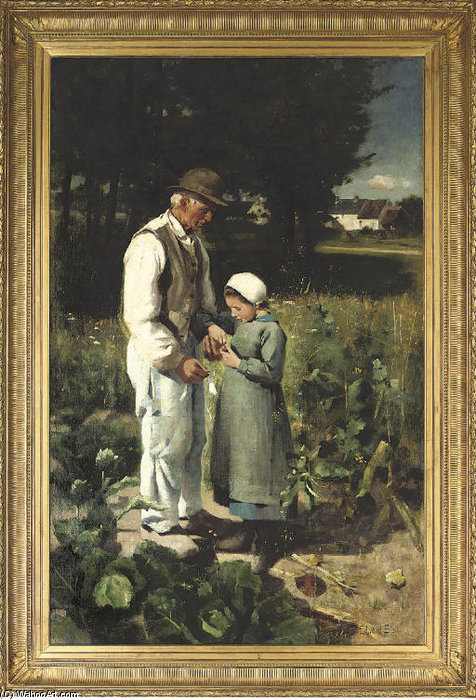 WikiOO.org - Encyclopedia of Fine Arts - Schilderen, Artwork Edward William Stott - In The Fields, Anvers Sur Oise