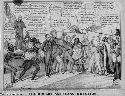 WikiOO.org - 백과 사전 - 회화, 삽화 Edward Williams Clay (After) - The Oregon And Texas Question