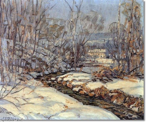 Wikioo.org - The Encyclopedia of Fine Arts - Painting, Artwork by Edward Willis Redfield - Sunny Brook Easter Morning