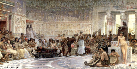WikiOO.org - Encyclopedia of Fine Arts - Maleri, Artwork Edwin Longsden Long - An Egyptian Feast -