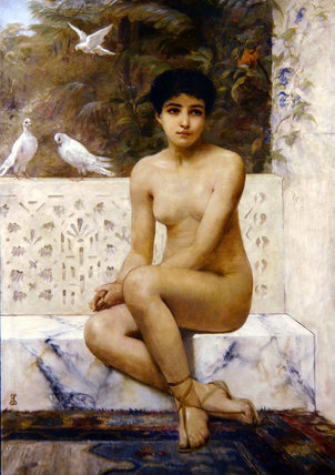 Wikioo.org - The Encyclopedia of Fine Arts - Painting, Artwork by Edwin Longsden Long - Ready For The Bath