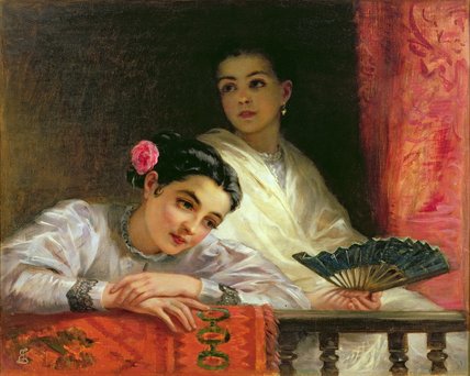 WikiOO.org - Güzel Sanatlar Ansiklopedisi - Resim, Resimler Edwin Longsden Long - The Balcony
