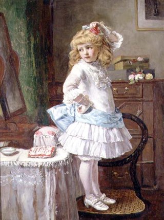 Wikioo.org - The Encyclopedia of Fine Arts - Painting, Artwork by Edwin Thomas Roberts - The New Party Frock