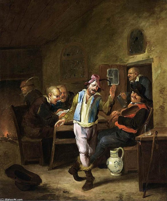 WikiOO.org - دایره المعارف هنرهای زیبا - نقاشی، آثار هنری Egbert Van Heemskerck Ii - Peasants In A Tavern