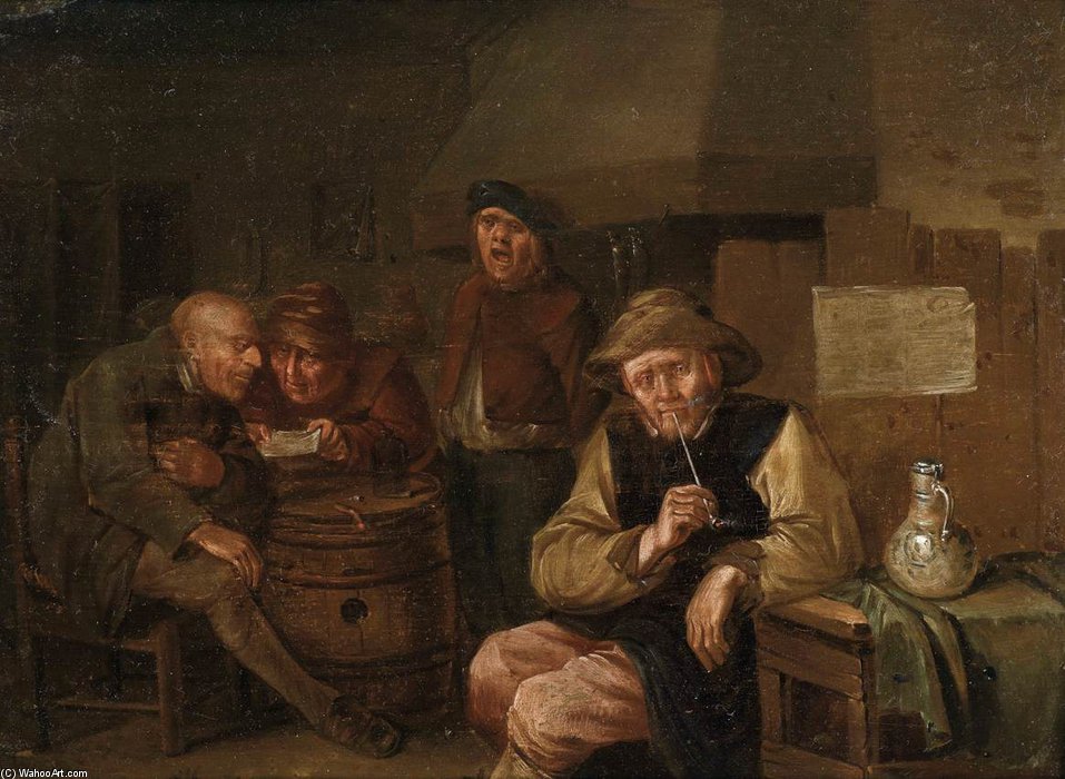 Wikioo.org - The Encyclopedia of Fine Arts - Painting, Artwork by Egbert Van Heemskerck Ii - Rustic Tavern Interior