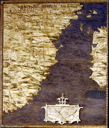 Wikioo.org - The Encyclopedia of Fine Arts - Painting, Artwork by Egnazio Danti - Map Of Africa, From The 'sala Delle Carte