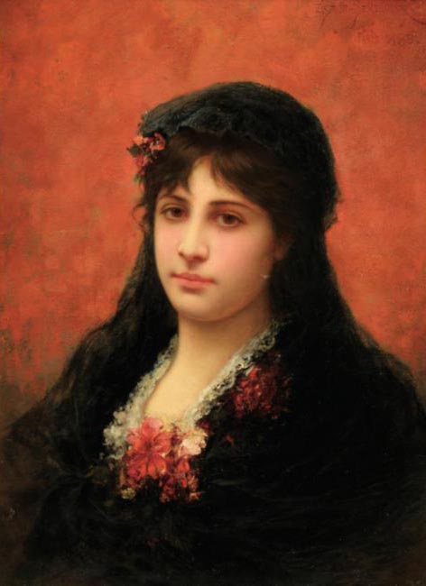 WikiOO.org - Encyclopedia of Fine Arts - Malba, Artwork Emile Eisman Semenowsky - Ortrait Of A Spanish Woman