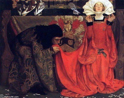 Wikioo.org - The Encyclopedia of Fine Arts - Painting, Artwork by Eleanor Fortescue Brickdale - The Pale Complexion Of True Love