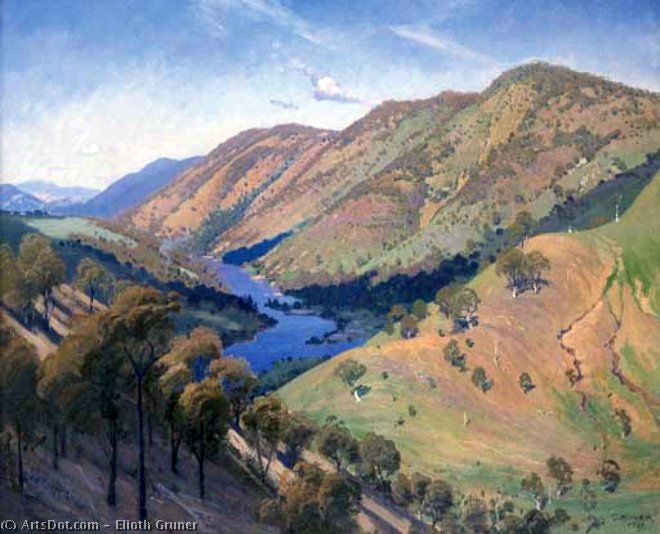 WikiOO.org - Encyclopedia of Fine Arts - Schilderen, Artwork Elioth Gruner - Cotter And Murrumbidgee Rivers