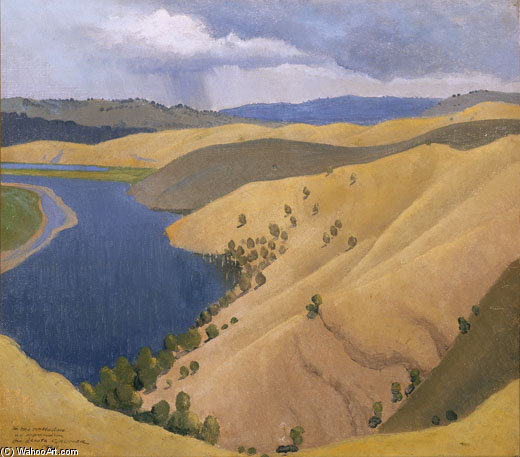 Wikioo.org - The Encyclopedia of Fine Arts - Painting, Artwork by Elioth Gruner - Rolling Hills, Yass