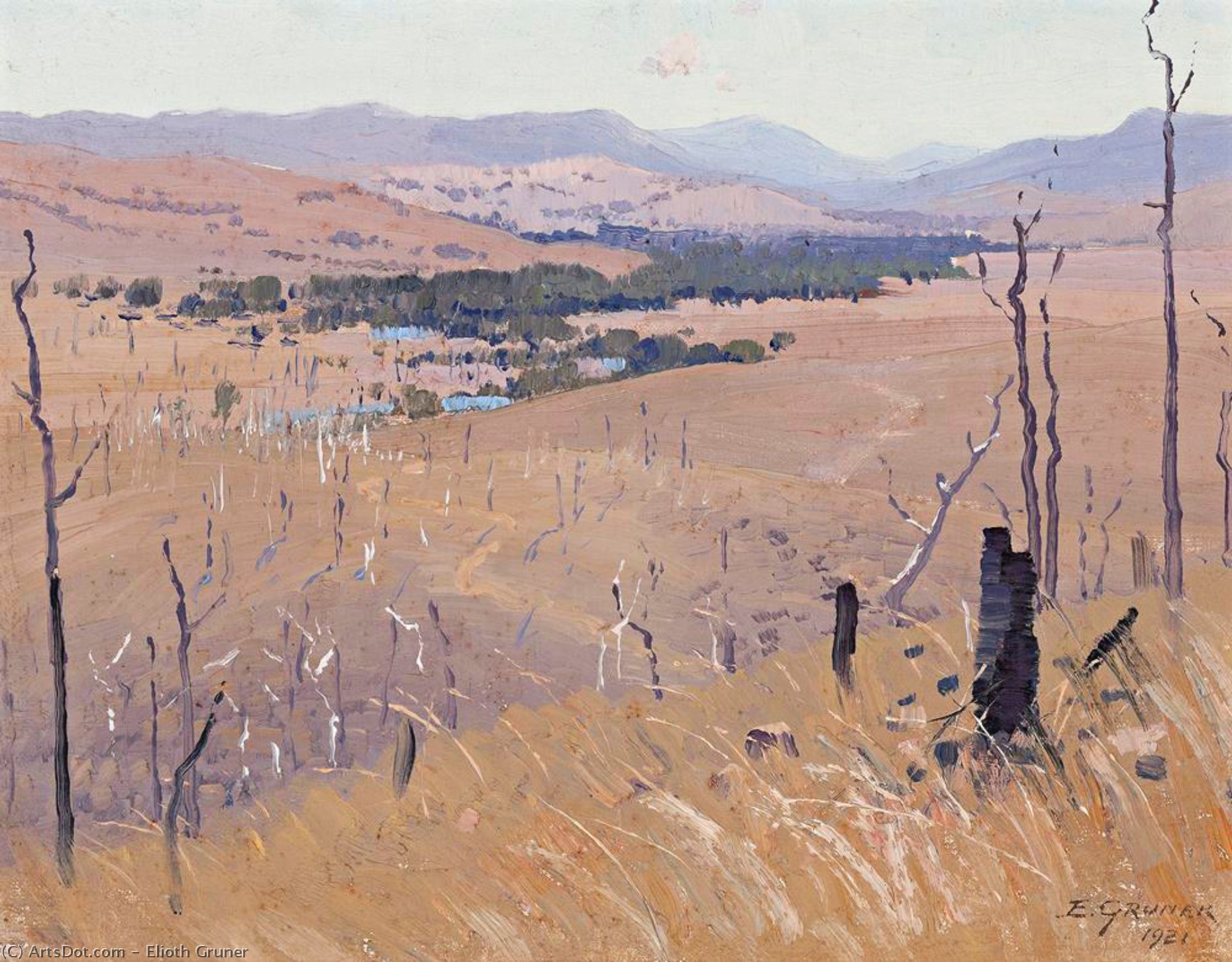 WikiOO.org - Enciclopedia of Fine Arts - Pictura, lucrări de artă Elioth Gruner - Scene At Maiden Head, New England
