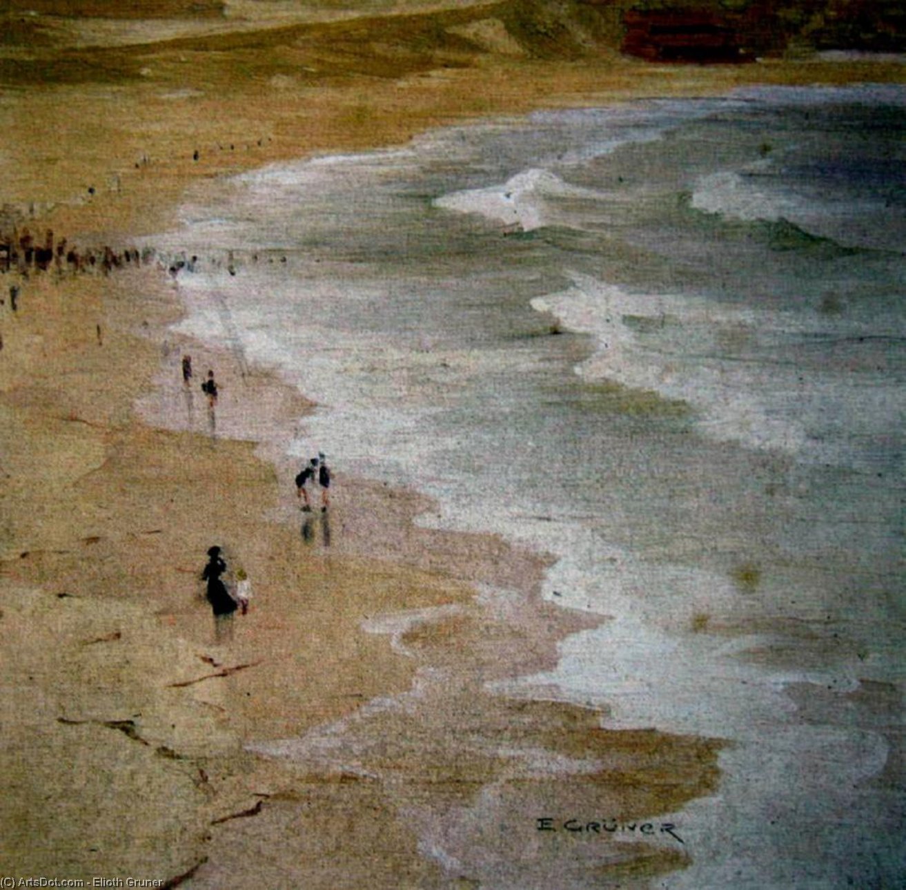 WikiOO.org - Енциклопедия за изящни изкуства - Живопис, Произведения на изкуството Elioth Gruner - The Beach