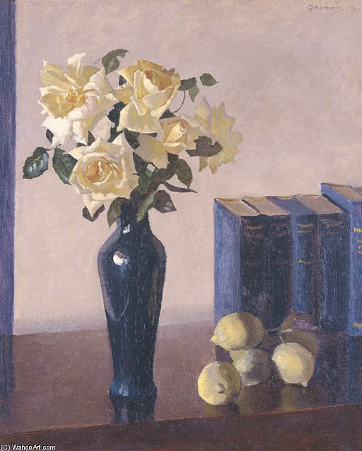 Wikioo.org - The Encyclopedia of Fine Arts - Painting, Artwork by Elioth Gruner - Yellow Roses