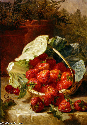 Wikioo.org - The Encyclopedia of Fine Arts - Painting, Artwork by Eloise Harriet Stannard - Strawberries In A Cabbage Leaf -