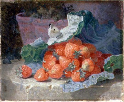 Wikioo.org - The Encyclopedia of Fine Arts - Painting, Artwork by Eloise Harriet Stannard - Strawberries In A Cabbage Leaf