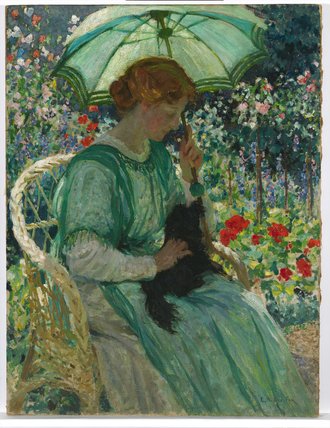 Wikioo.org - The Encyclopedia of Fine Arts - Painting, Artwork by Emanuel Phillips Fox - The Green Parasol