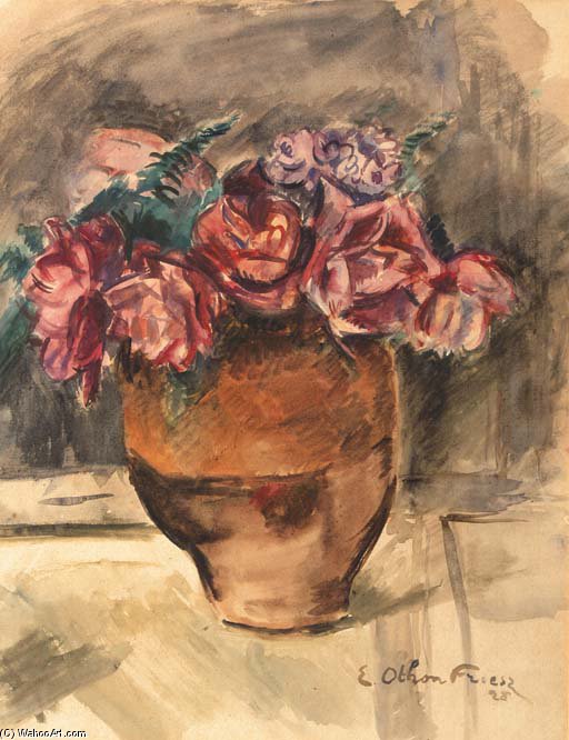 Wikioo.org - The Encyclopedia of Fine Arts - Painting, Artwork by Emile Othon Friesz - A Still Life With Flowers In A Vase