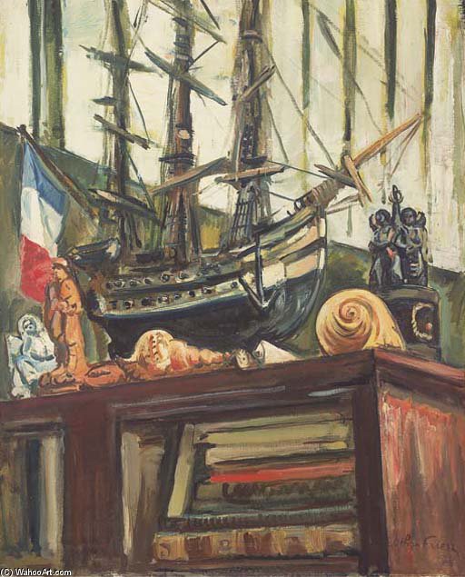 WikiOO.org - Encyclopedia of Fine Arts - Målning, konstverk Emile Othon Friesz - Bateau Et Coquillages