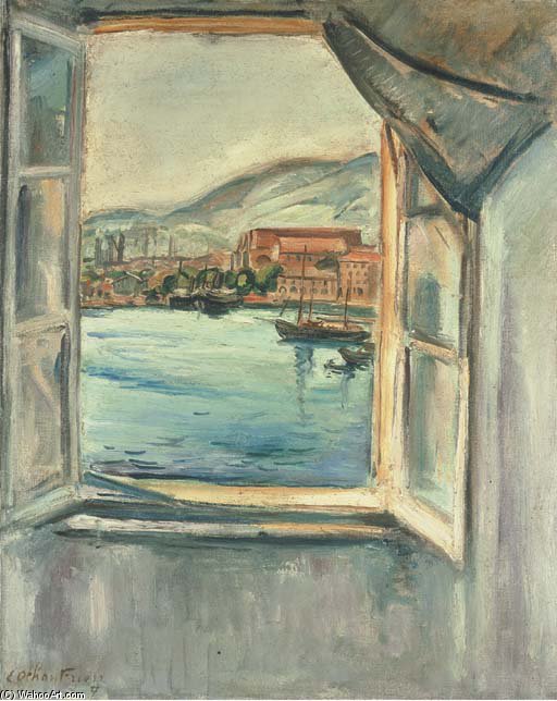 WikiOO.org - Encyclopedia of Fine Arts - Målning, konstverk Emile Othon Friesz - Window On The Port Of Toulon