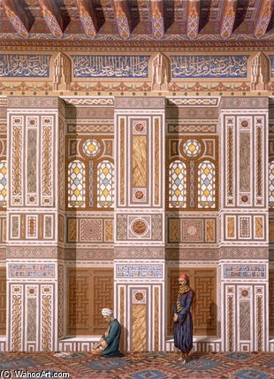 WikiOO.org - Güzel Sanatlar Ansiklopedisi - Resim, Resimler Émile Prisse D'avennes - Interior Of The Mosque Of Qaitbay