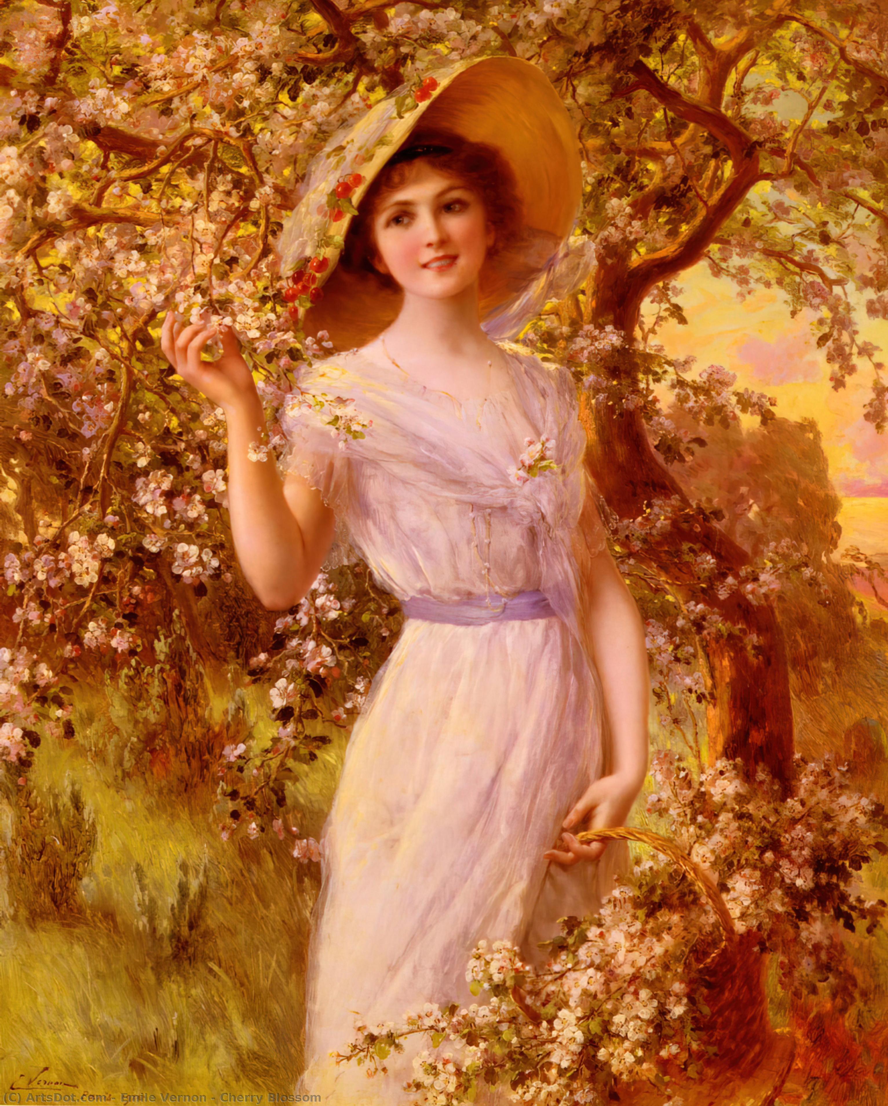 WikiOO.org - 백과 사전 - 회화, 삽화 Emile Vernon - Cherry Blossom