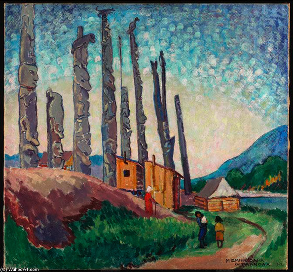 Wikioo.org - The Encyclopedia of Fine Arts - Painting, Artwork by Emily Carr - Gitwangak, Queen Charlotte Islands