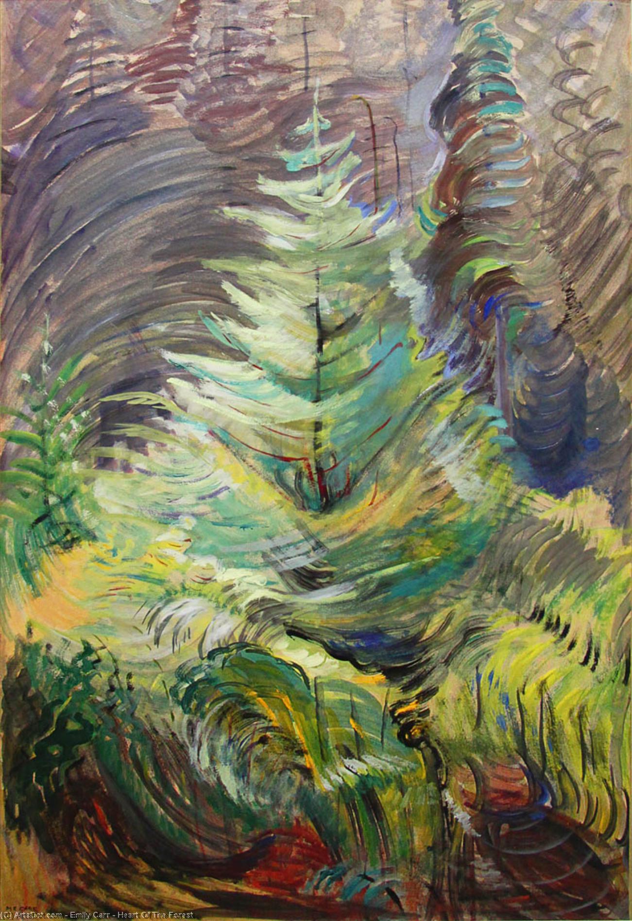 Wikioo.org - The Encyclopedia of Fine Arts - Painting, Artwork by Emily Carr - Heart Of The Forest