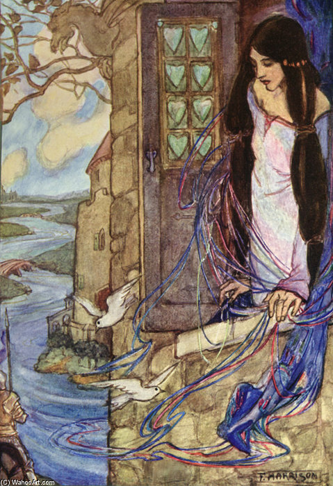 WikiOO.org - Encyclopedia of Fine Arts - Malba, Artwork Emma Florence Harrison - The Lady Of Shalott